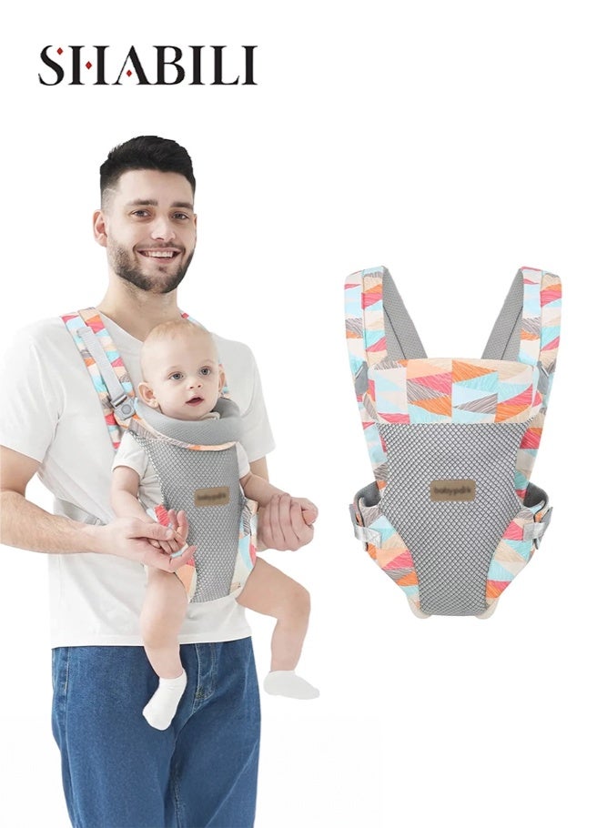 SHABILI Baby Carrier for Daily Use, Soft Cotton-Polyester Adjustable Baby Carrier With Mesh Panel, Baby Hip Carrier and Baby Wrap Carrier With Baby Hip Seat for Parents Travel and Home Care (Multicolor) - Image 1